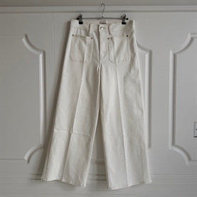 FRAME Le Slim Palazzo Crop Jeans, Hvid